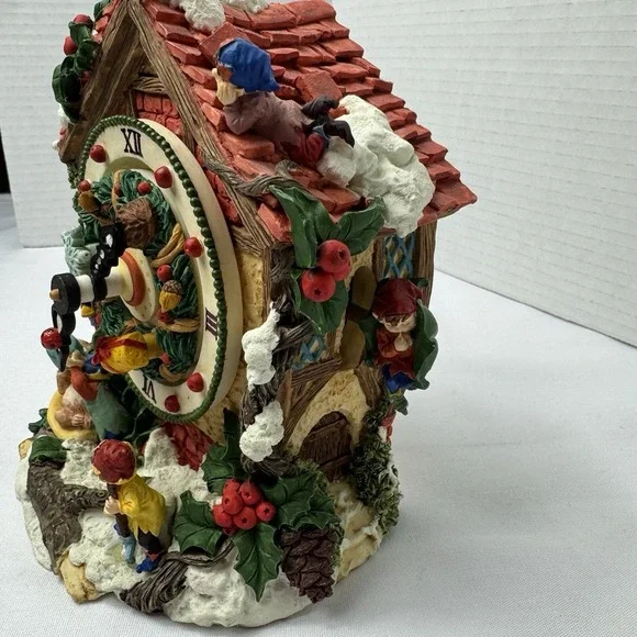 Adorno Animated Christmas Clock Music Box Vintage Plays White Christmas - Picture 6 of 10